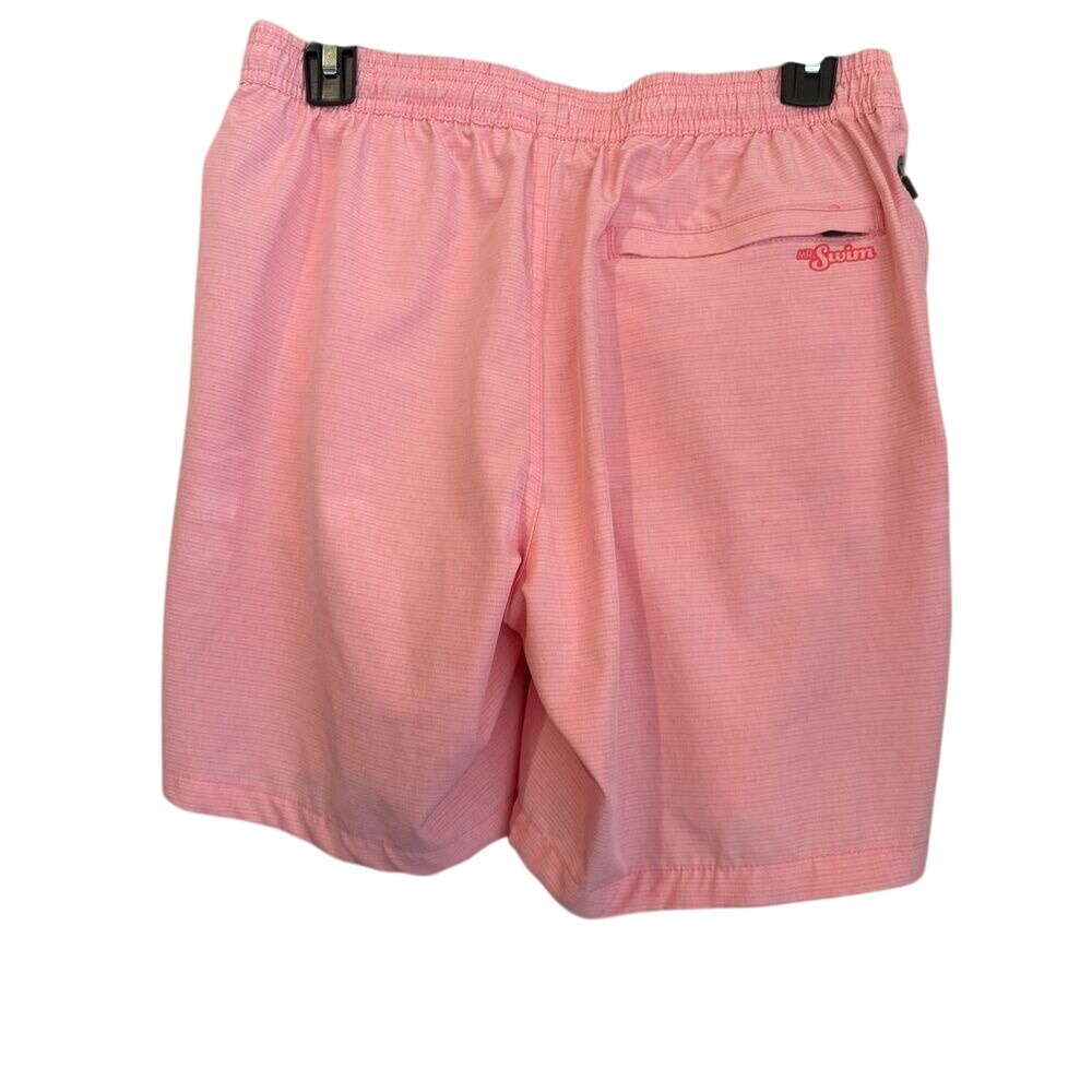 Mr. Swim Serious Fun Shorts Mens L Pink Drawstring Zipper Pocket Swim Trunks - Picture 9 of 10